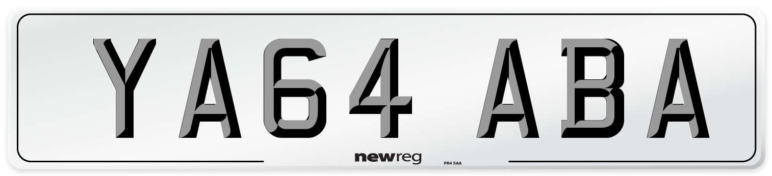 YA64 ABA Number Plate from New Reg